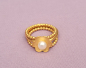 Preview: Hübscher Ring goldplattiert mit einer Blume und einer Süßwasserperle