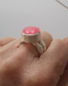 Preview: Massiver Ring aus der Kollektion " Organic" mit einem pinkfarbenen Edelstein